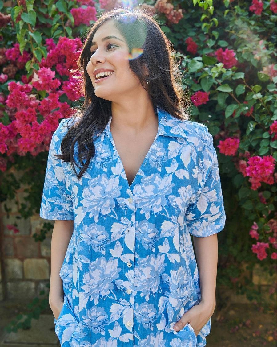 Jonah Cord Set – Vibrant Floral Print Shirt & Pants image 1