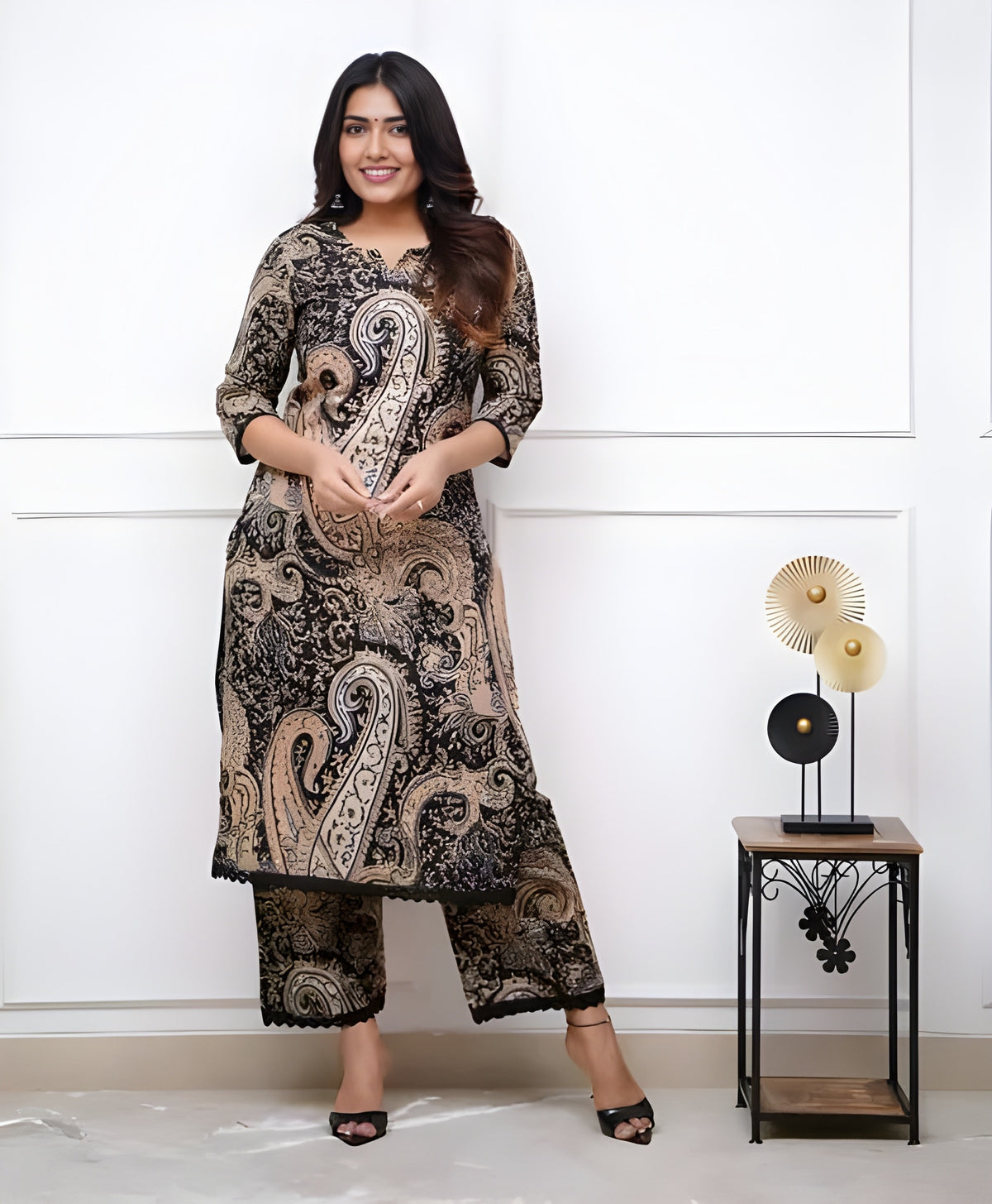 Keri Printed Kurti with Pant Set | Biscuit Cotton | Super Heavy Premium Quality