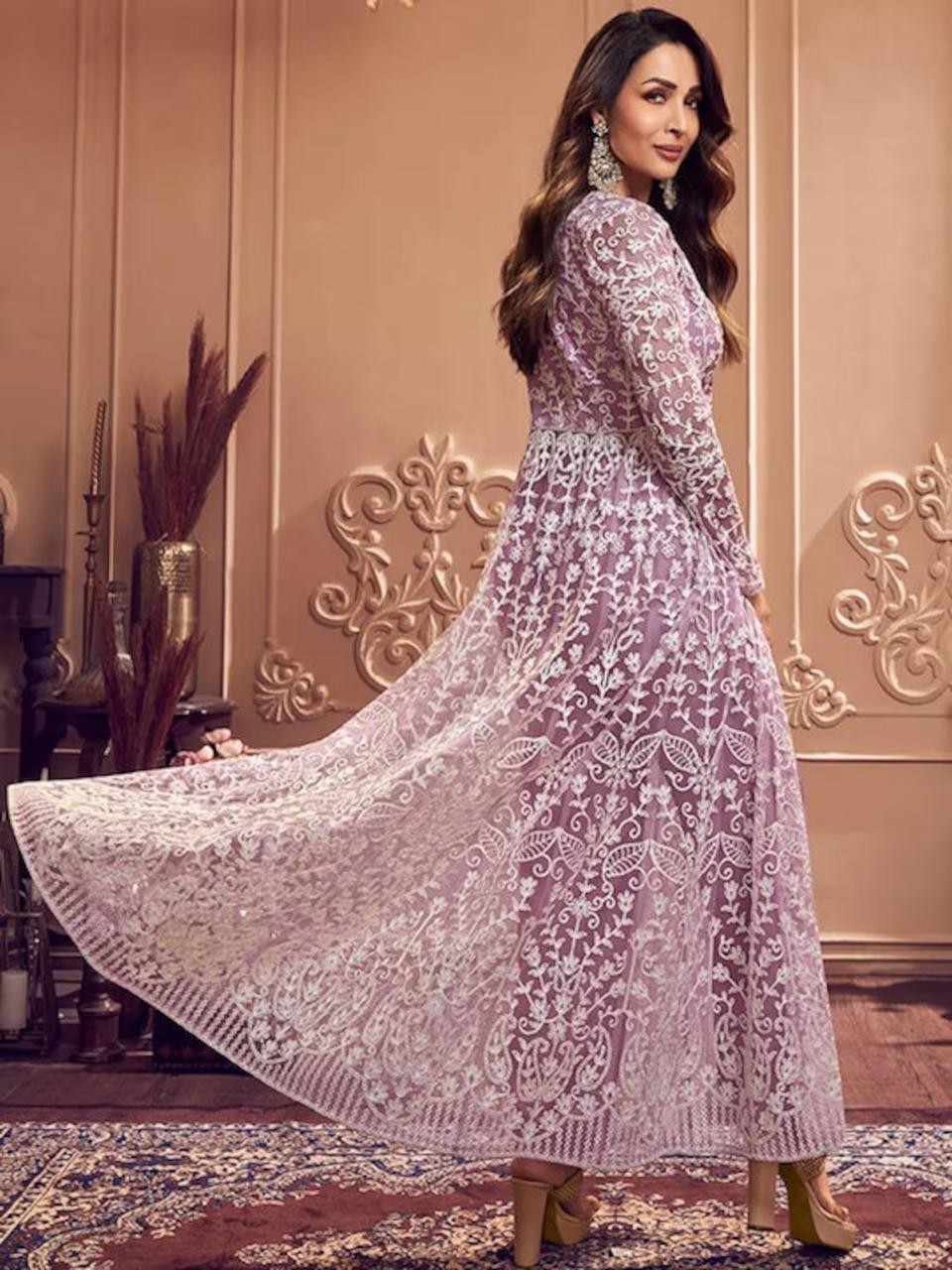 Zigisha Embroidery Kurti with Pant Set | Net Fabric Kurti with Crepe Pant | Super Heavy Premium Quality
