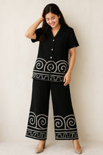 Festival Special Embroidery Co-ord Set | Slub Cotton