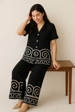 Festival Special Embroidery Co-ord Set | Slub Cotton