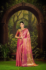 Bridal Kanjivaram Semi Silk Saree with Contrast Khaddi Border & Rich Weaving Pallu | Panghat Collection