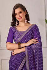 Bandhani Georgette Silk Saree with Embroidery Dori Work & Tapeta Blouse