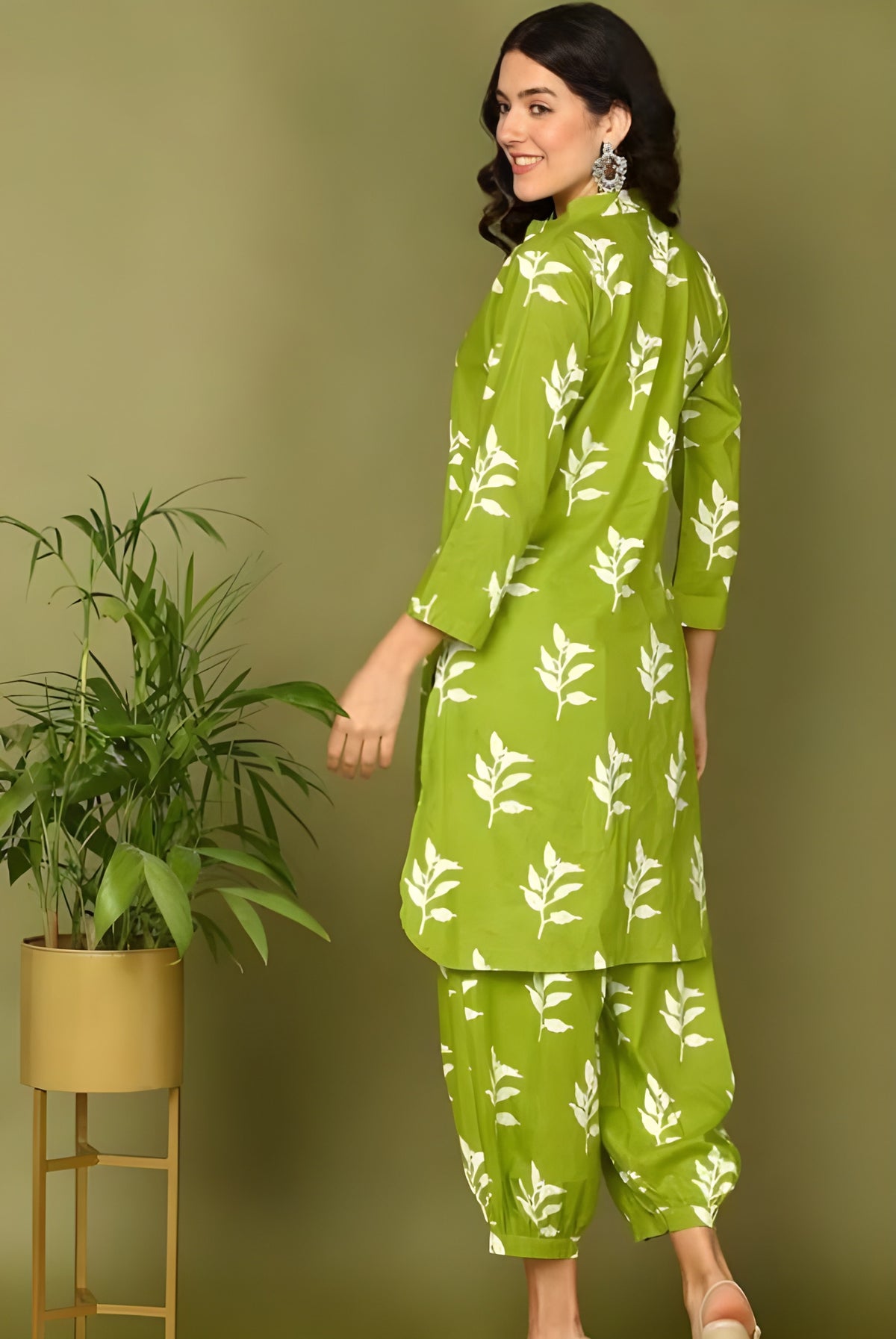 Parrot Printed Kurti with Pant Co-ord Set | Biscuit Cotton Fabric | Festive & Daily Wear