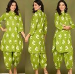 Parrot Printed Kurti with Pant Co-ord Set | Biscuit Cotton Fabric | Festive & Daily Wear