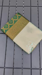 Premium Kubera Silk Saree with 3D Embossed Weaving & Rose Gold Jari