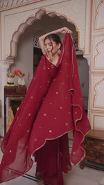 Faux Georgette 3-Piece Set with Real Mirror Work
