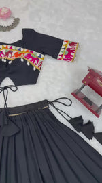 Heavy Rayon Lehenga Choli with Real Mirror & Gamthi Work | Full Stitched | Georgette Dupatta