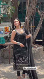 Premium 3-Piece Foux Georgette Set with Real Mirror Work