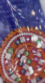 Elegant Leheriya Anarkali Gown with Gamthi Work & 7 Mtr Flair – Ready to Wear