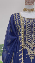 Elegant Foux Georgette Top-Pant-Dupatta Set with Thread & Sequence Work