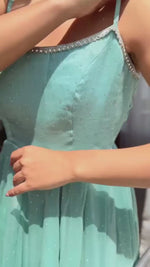 Elegant Crunchy Silk Anarkali Set with Sirozki Work & Dupatta – Fully Stitched