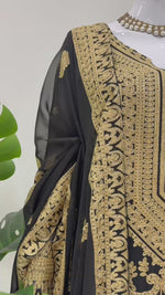 Elegant Faux Georgette 3-Piece Set with Chinestitch Work