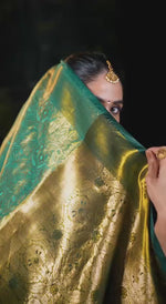 Bridal Kanjivaram Semi Silk Saree with Contrast Khaddi Border & Rich Weaving Pallu | Panghat Collection