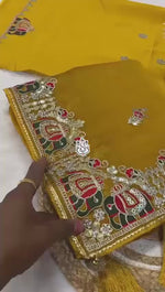 Heavy Silky Blooming Georgette Saree with Thread & Gotapatti Work + Banglori Work Blouse