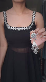 Faux Georgette 3-Piece Set with Real Mirror Work