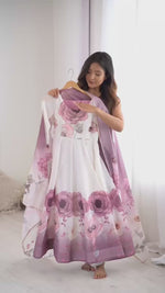 Premium Organza Silk Anarkali Set with Dupatta