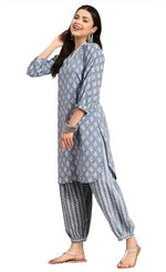 Henci Printed Kurti with Pant Set | Slub Cotton Fabric | Daily & Festive Wear Outfit