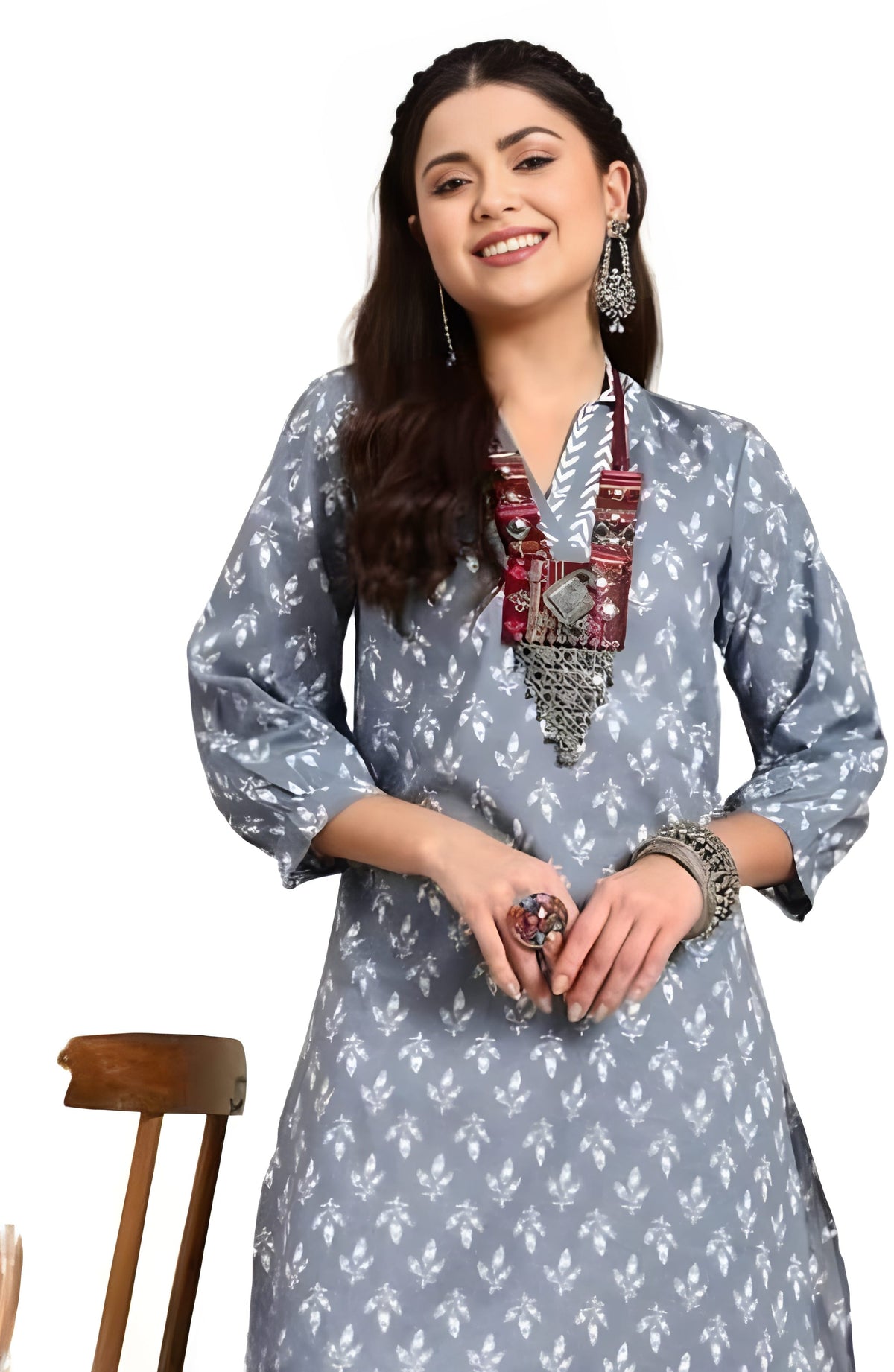 Henci Printed Kurti with Pant Set | Slub Cotton Fabric | Daily & Festive Wear Outfit