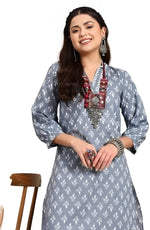 Henci Printed Kurti with Pant Set | Slub Cotton Fabric | Daily & Festive Wear Outfit