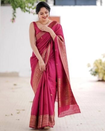 Soft Lichi Silk Saree with Rich Pallu & Jacquard Work