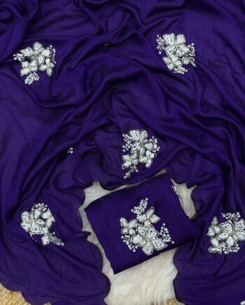 Elegant Two-Tone Vichitra Silk Saree with Sequin Work and Arco Border