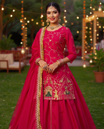 Elegant Natural Crepe Silk Lehenga Set with Beads & Sequin Work